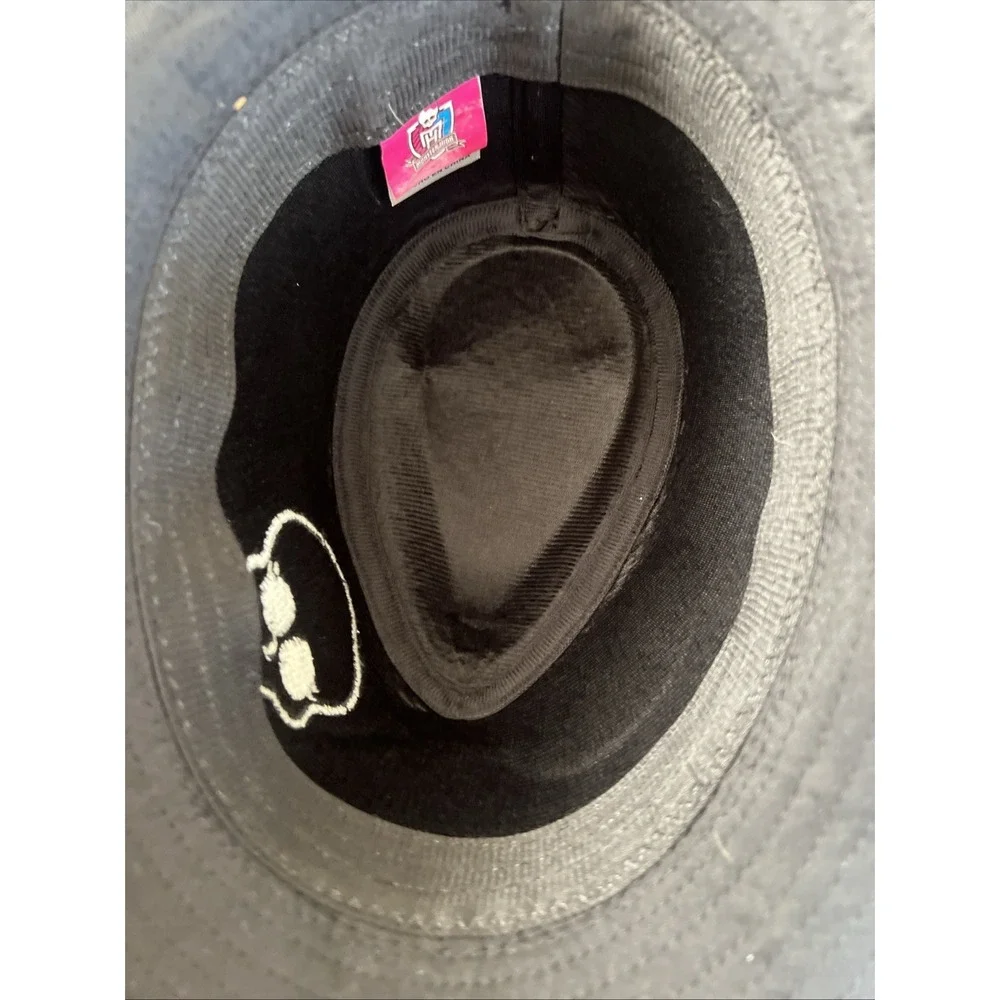 Monster High‎ Black Fedora Hat 2012 Skull Bow Sparkle 2012 Costume Dress Up EUC